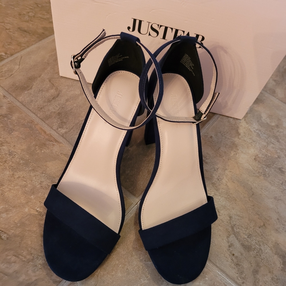 Nib Justfab Lorelai-E Block Heel Pumps Size 9 - image 3